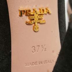 Prada Black Suede Ankle Booties Size 37.5