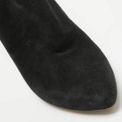Prada Black Suede Ankle Booties Size 37.5