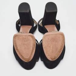 Prada Black Suede Ankle Strap Sandals Size 39.5