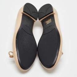 Prada Beige Patent Leather Ballet Flats Size 35.5