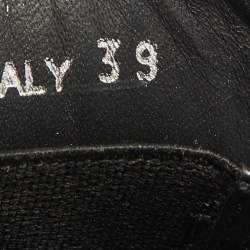 Pre Owned Prada Black Brushed Leather Slip On Loafers Size 39