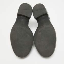 Pre Owned Prada Black Brushed Leather Slip On Loafers Size 39