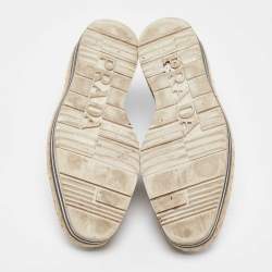 Prada Silver Leather Lce Up Derby Size 36.5