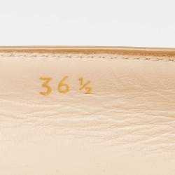 Prada Beige/Black Patent Leather Bow Ballet Flats Size 36.5