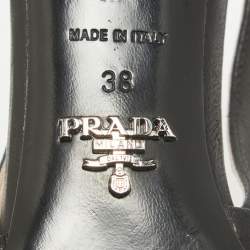 Prada Black Leather Knotted Slingback Pumps Size 38