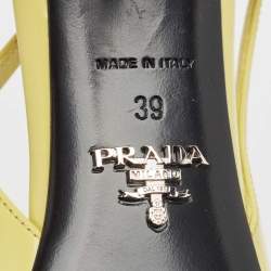 Pre Owned Prada Green Patent Pointed Toe Slingback Pumps Size 39
