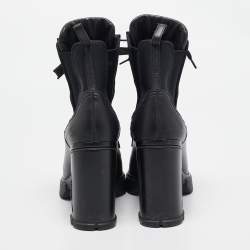 Prada Black Leather Ankle Length Boots Size 39.5