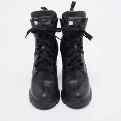 Prada Black Leather Ankle Length Boots Size 39.5