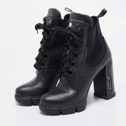 Prada Black Leather Ankle Length Boots Size 39.5