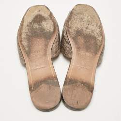 Pre Owned Prada Grey Crocodile Leather Flat Slides Size 36.5