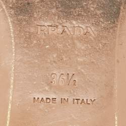 Pre Owned Prada Grey Crocodile Leather Flat Slides Size 36.5