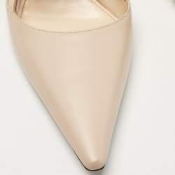 Prada Beige/White Leather Slingback Pumps Size 40.5