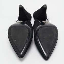 Pre Owned Prada Black Suede Mules Size 37