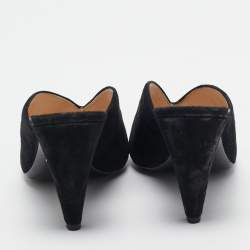 Pre Owned Prada Black Suede Mules Size 37