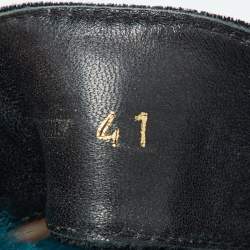 Pre Owned Prada Black/Teal Blue Velvet Flat Sandals Size 41