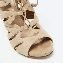 Prada Beige Suede Ankle Strap Sandals Size 35