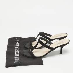 Prada Black Suede Slide Sandals Size 37