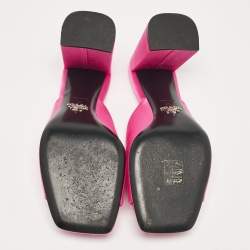 Prada Pink Satin Block Heel Slide Sandals Size 40