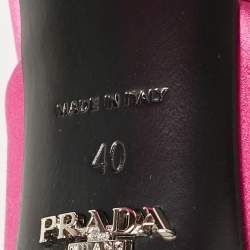 Prada Pink Satin Block Heel Slide Sandals Size 40