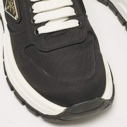Prada Black Nylon Prax 01 Lace Up Sneakers Size 37