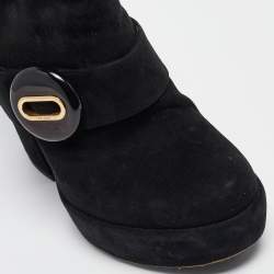 Prada Black Suede Zip Ankle Boots Size 37