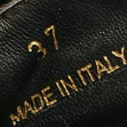 Prada Black Leather  Logo Plaque Slingback Sandals Size 37