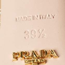 Prada Beige Patent Leather Slide Sandals Size 39.5
