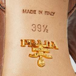 Prada Brown Leather Platform Sandals Size 39.5
