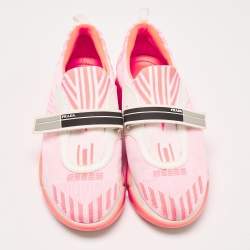 Pre Owned Prada Neon Pink Fabric Cloudbust Sneakers Size 37