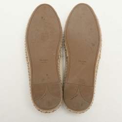 Prada Cream Leather Bow Espadrille Flats Size 38