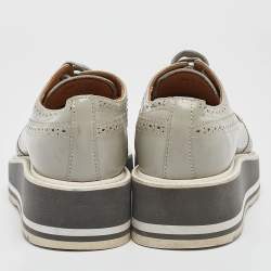 Prada Grey Leather Derby Sneakers Size 37