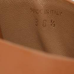 Pre Owned Prada Brown Leather Platform Ankle Strap Sandals Size 38.5