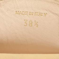 Pre Owned Prada Gold Saffiano Leather Platform Slide Sandals Size 38.5