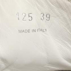 Pre Owned Prada White Leather Lace Up Sneakers Size 39