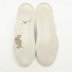 Pre Owned Prada White Leather Lace Up Sneakers Size 39