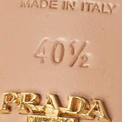 Prada Gold Saffiano Leather Slide Sandals Size 40.5