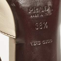 Prada Brown/Beige Leather Slingback Pumps Size 38.5