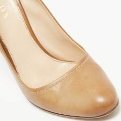 Prada Brown Leather Round Toe Pumps Size 37