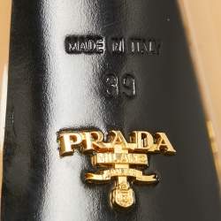 Prada Beige Patent Leather Peep Toe Platform Pumps Size 39