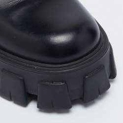 Prada Black Leather and Nylon Monolith Combat Boots Size 36.5