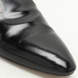 Pre Owned Prada Black Saffiano Patent Leather Mules Size 43