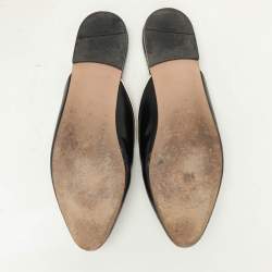 Pre Owned Prada Black Saffiano Patent Leather Mules Size 43