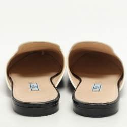 Pre Owned Prada Black Saffiano Patent Leather Mules Size 43