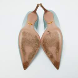 Prada Pastel Blue Patent Leather Pointed Toe Pumps Size 38.5