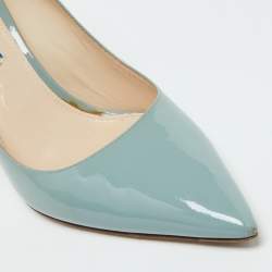Prada Pastel Blue Patent Leather Pointed Toe Pumps Size 38.5