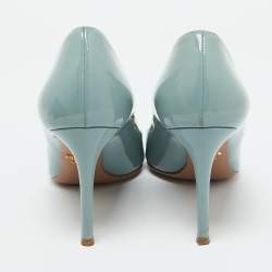 Prada Pastel Blue Patent Leather Pointed Toe Pumps Size 38.5
