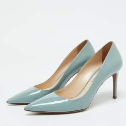 Prada Pastel Blue Patent Leather Pointed Toe Pumps Size 38.5