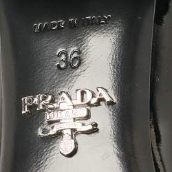 Prada Black Patent Leather Loafer Pumps Size 36 