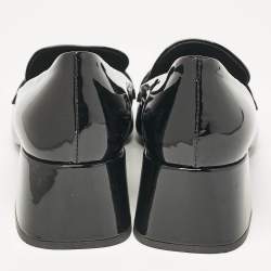 Prada Black Patent Leather Loafer Pumps Size 36 
