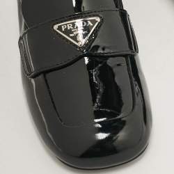 Prada Black Patent Leather Loafer Pumps Size 36 